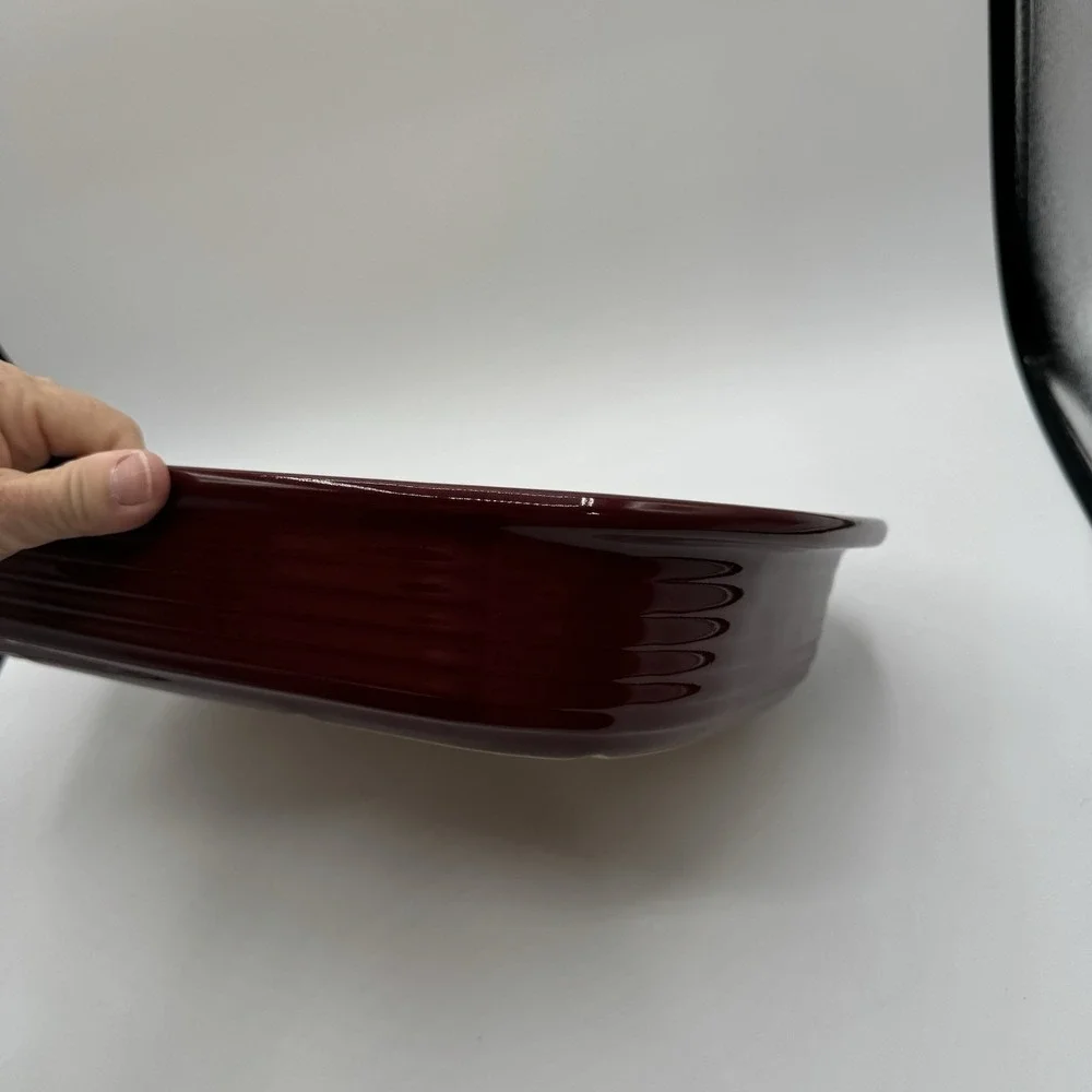 Pampered Chef 1338 Cranberry 9x13 New Traditions Baker Stoneware Seasoned Stone